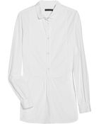 Burberry Prorsum Cotton-blend Bib Blouse - Lyst
