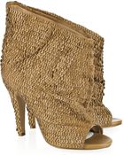 Maison Martin Margiela Leather-sequined Open-toe Ankle Boots - Lyst