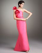 Carolina Herrera Contrast Bow-shoulder Gown - Lyst