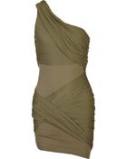 Alice + Olivia One-shoulder Draped Mini Dress - Lyst