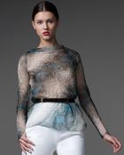 Saint Laurent Python-print Chiffon Blouse - Lyst
