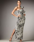 Notte By Marchesa One-shoulder Draped-bow Gown - Lyst