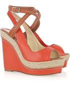 Paloma Barceló Velati Leather Wedge Sandals - Lyst