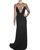 Antonio Berardi Lace On Cady Dress - Lyst