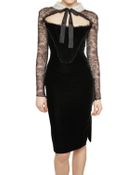 Emilio Pucci Lace Sleeved Viscose Velvet Dress - Lyst