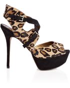 Sam Edelman Noura Pony Leopard Print Platform Sandal - Lyst