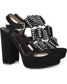 Marni Embellished Suede Platform Sandals - Lyst