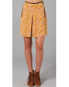 See By Chloé Floral Skirt with Front Pleat - Lyst