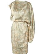 Ports 1961 Asymmetric Printed Silk Dress - Lyst