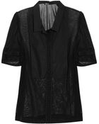 Sonia By Sonia Rykiel Paneled Cotton-tulle Blouse - Lyst