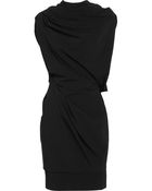Donna Karan New York Draped Stretch-wool Dress - Lyst