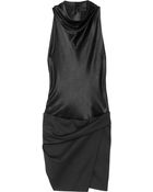 Donna Karan New York Satin and Stretch-jersey Dress - Lyst
