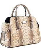 Michael Kors Gia Python-embossed Satchel - Lyst