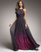 Monique Lhuillier Shirred Ombre Gown - Lyst