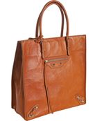 Balenciaga Brown Calfskin Papier A5 Tote - Lyst