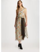 Gryphon Long Triangle Silk Dress - Lyst