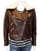 Acne Studios Rite Moto Jacket in Brown - Lyst