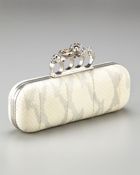 Alexander McQueen Knuckle-clasp Snakeskin Box Clutch - Lyst