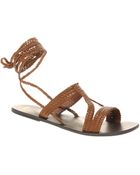 Asos Asos Fiji Leather Tie Up Flat Sandals - Lyst