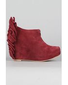 Jeffrey Campbell The Back Bow Shoe in Wine Suede - Lyst