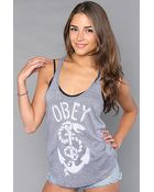 Obey The Snake and Anchor Tank in Navy - Lyst