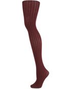 Topshop Wine Ribbed Knee Socks - Lyst