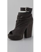 Vic Matie' Open Toe Platform Booties - Lyst