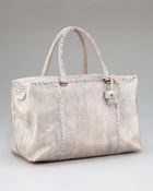 Bottega Veneta Python Top-handle Bag - Lyst