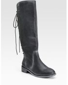 Joie Slow Ride Leather Reverse Lace-up Knee-high Boots - Lyst