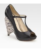 Nicholas Kirkwood Peep Toe Wedge Sandals - Lyst