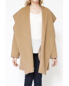 Vince Hooded Drape Coat - Lyst
