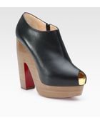 Christian Louboutin Leather Clog Peep Toe Ankle Boots - Lyst