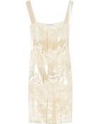 Alberta Ferretti Silk-satin and Velvet Dress - Lyst