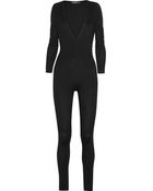 Balmain Plunge-neck Stretch-jersey Jumpsuit - Lyst