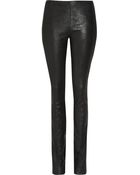 Donna Karan New York Antique Textured-leather Boot-leg Pants - Lyst