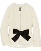 Giambattista Valli Satin Bow-front Wool-blend Crepe Jacket - Lyst