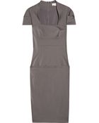 Lela Rose Seamed Satin-twill Dress - Lyst