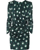 Peter Pilotto Gathered Printed Silk-jersey Dress - Lyst