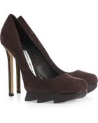 Camilla Skovgaard Contrast-heel Suede Pumps - Lyst