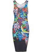 Jonathan Saunders Fitted Bird Print Tank Dress - Lyst