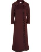 Nina Ricci Ruffle Trim Coat - Lyst