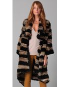 Elizabeth And James Salma Rabbit Fur Coat - Lyst
