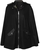 Burberry Brit Leather-trimmed Wool-felt Cape - Lyst