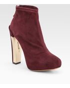 B Brian Atwood Edeline Stretch Suede Ankle Boots - Lyst