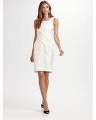 Oscar de la Renta Crimped Cotton/silk Dress - Lyst