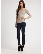 Theory Gildi Metallic Rib-knit Sweater - Lyst