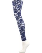 Topshop Lace Footless Tights - Lyst
