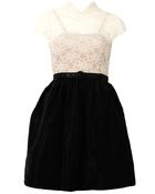 Alice + Olivia Scarlet Lace Top Dress - Lyst