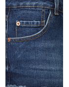 Moto Mid Denim High Waisted Hotpants - Lyst
