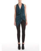 Alexander Wang Sleeveless Draped Top with Zip Detail - Lyst